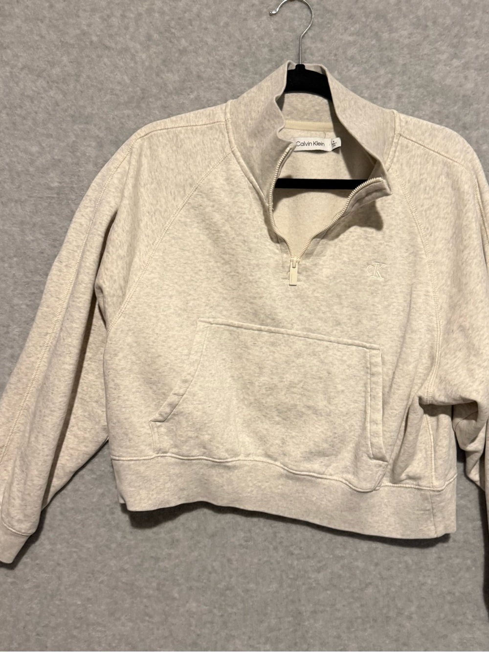 Calvin Klein Off-White Quarter-Zip Sweatshirt